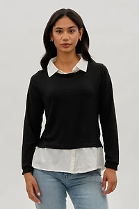 International INC Company Collared Pullover Sweater