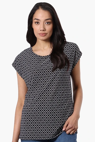 Beechers Brook Patterned Cap Sleeve Tee