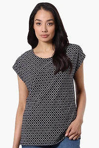 Beechers Brook Patterned Cap Sleeve Tee