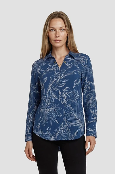 Long Sleeve Chain Neck Top