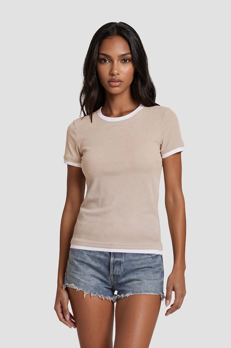 Short Sleeve Ribbed Tee