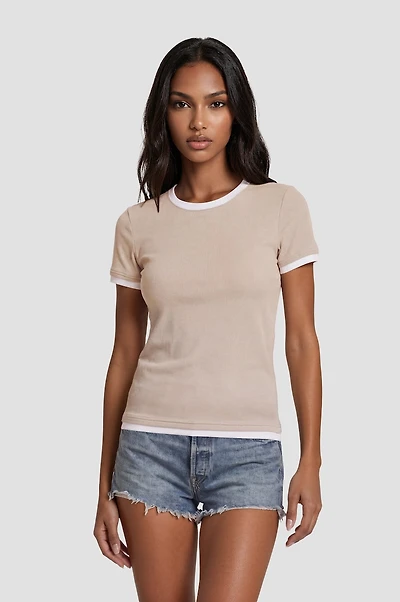 Short Sleeve Ribbed Tee