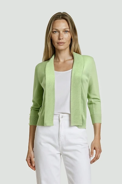 Open Front Cardigan - Green