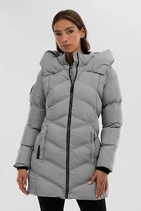 Chevron Quilted Parka Jacket