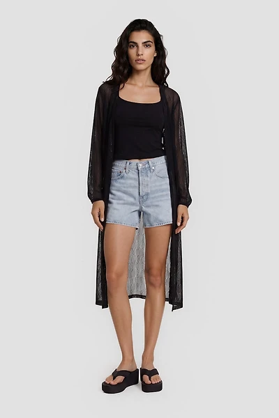 Long Sleeve Open Mesh Cardigan