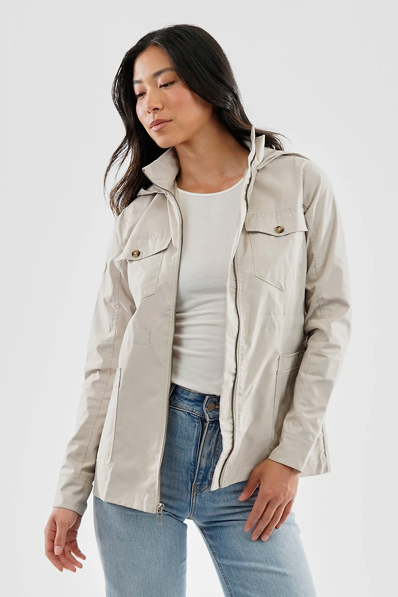 Canada Weather Gear Coated Microfibre Zip Up Lightweight Jacket