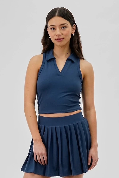 Body Instinct Cropped V-Neck Tennis Tank Top