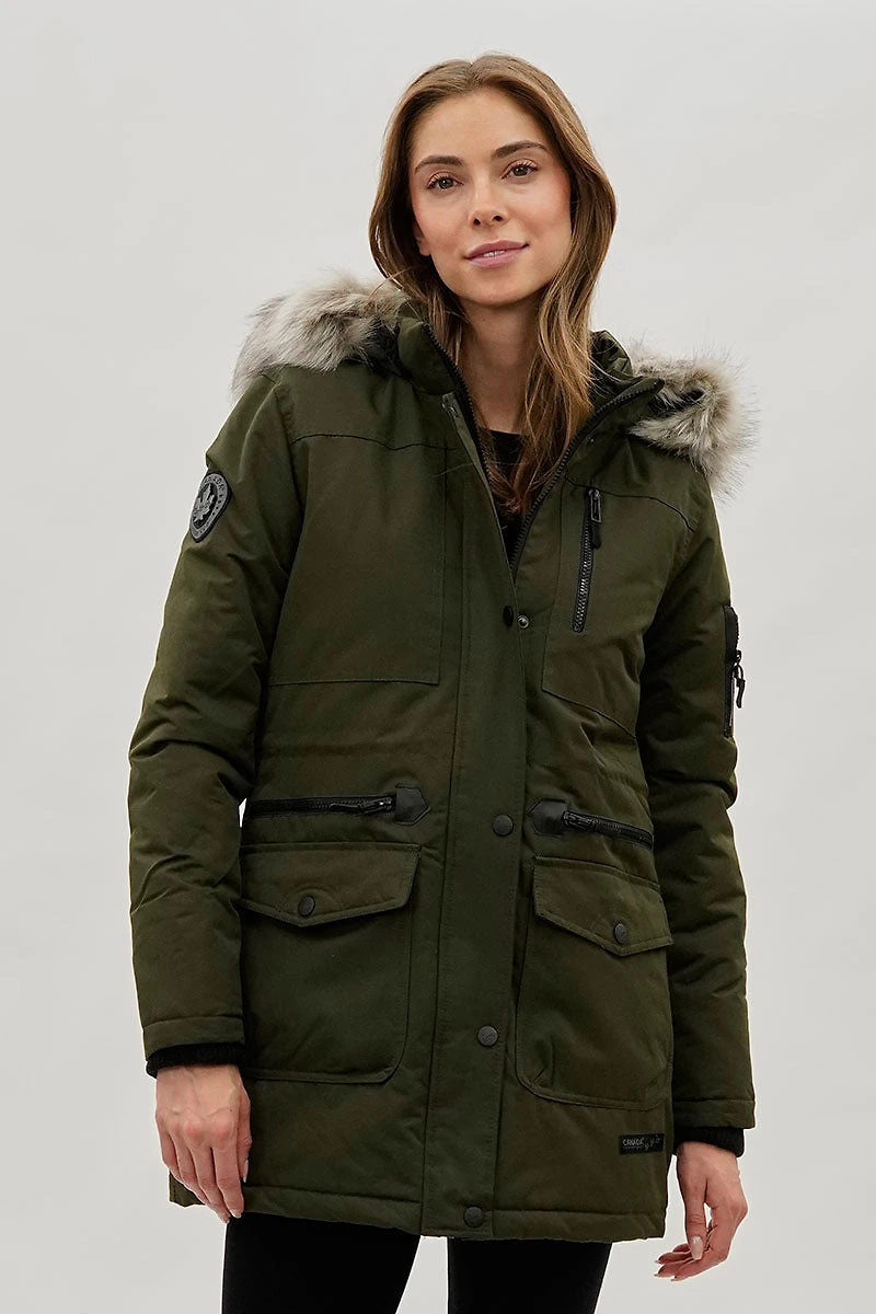 Faux Fur Lined Parka Jacket