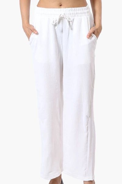Stylexchange Tie Waist Wide Leg Crinkled Pants