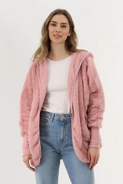 Canada Weather Gear Open Front Teddy Cardigan