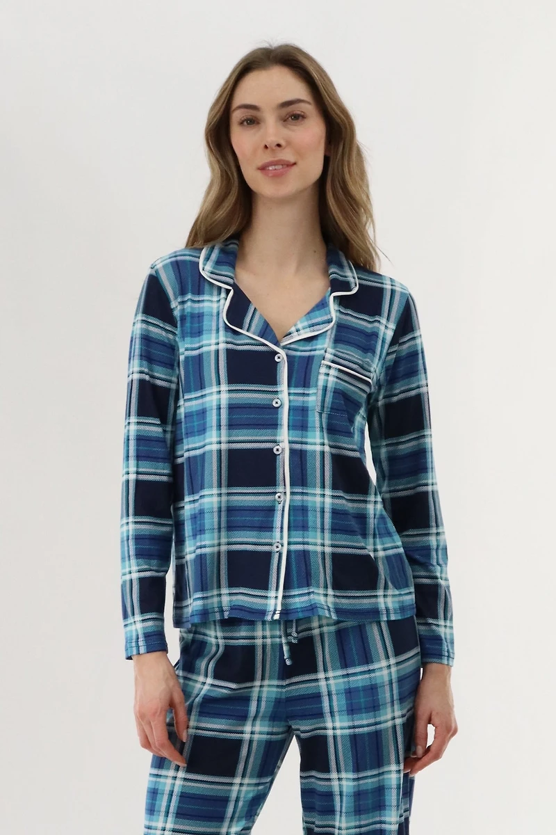 Canada Weather Gear Long Sleeve Button Up Pajama Top