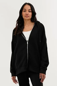 Fahrenheit Zip Up Drop Shoulder Hoodie
