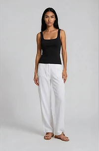 Utility Pants with Pockets - White