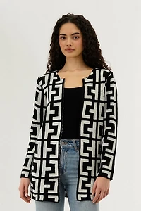 Long Sleeve Knit Open Cardigan - Cream