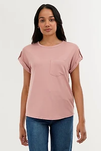 Costa Blanca Basic Cap Sleeve Tee - Pink