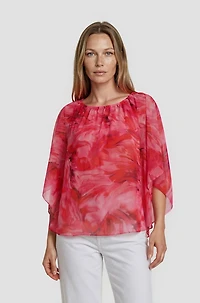 Printed Flutter Top - Pink