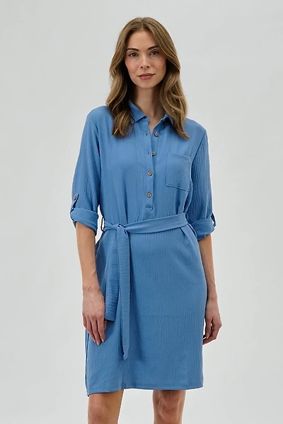 Urbanology Belted Button Up Day Dress