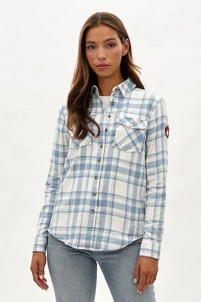 Canada Weather Gear Plaid Button Up Shirt - White