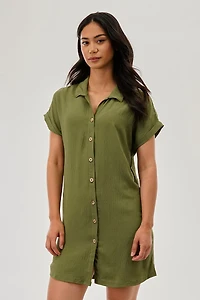 Stylexchange Vintage Button Up Short Sleeve Day Dress