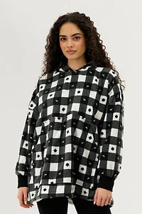 Canada Weather Gear Plaid Oversided Hooded Pajama Top