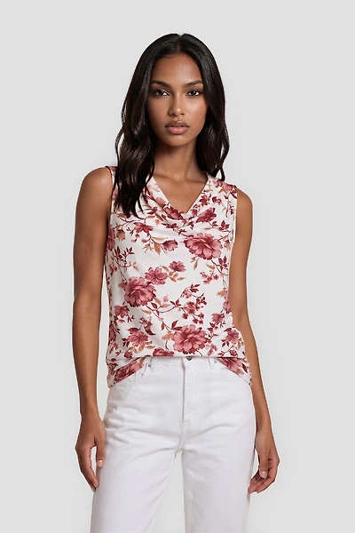 Flower Print Sleeveless Top
