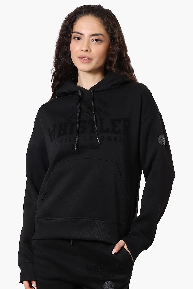 Fahrenheit Oversized Whistler Print Hoodie - Black