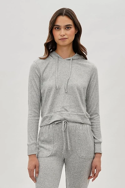 Fahrenheit Cropped Pullover Hoodie - Grey