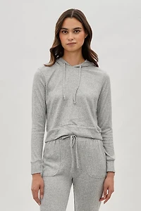 Fahrenheit Cropped Pullover Hoodie - Grey