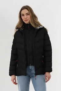Canada Weather Gear Quilted Puffer Double Zip Bomber Jacket