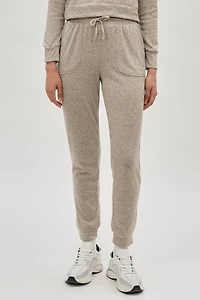 Tie Waist Knit Joggers - Cream