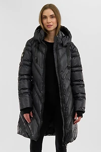 Canada Weather Gear Chevron Quilted Long Parka Jacket