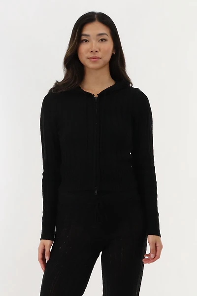 Runaway Bay Cable Knit Zip Up Cardigan