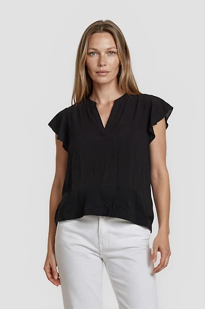 Cap Sleeve V Neck Shirt