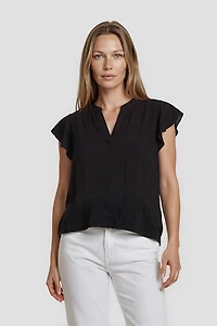 Cap Sleeve V Neck Shirt