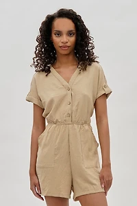 Stylexchange Vintage Back Tie Button Up Romper