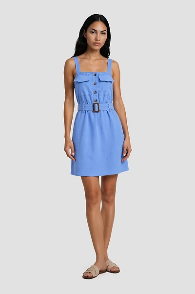 Thin Strap Belted Dress