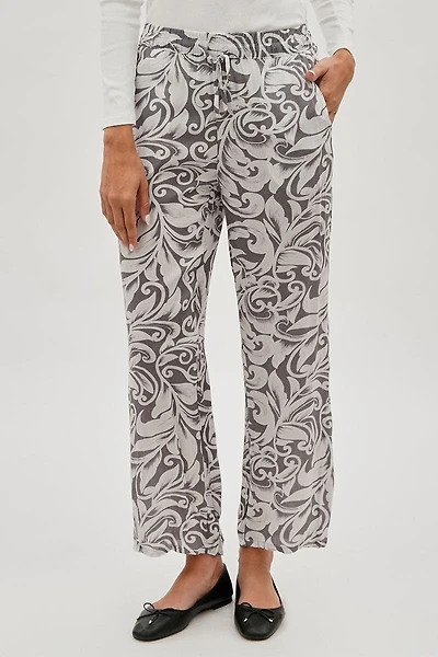 International INC Company Leaf Print Wide Leg Pants