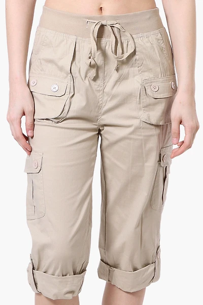 Canada Weather Gear Tie Waist Cargo Capris
