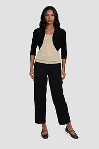 Open Cropped Cardigan - Black