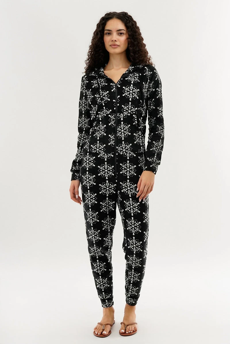 Canada Weather Gear Festive Print Fleece Onesie