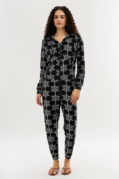 Canada Weather Gear Festive Print Fleece Onesie