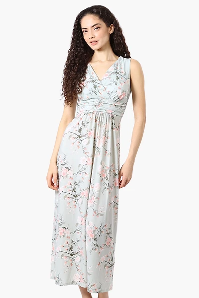 Beechers Brook Floral Padded Crossover Maxi Dress