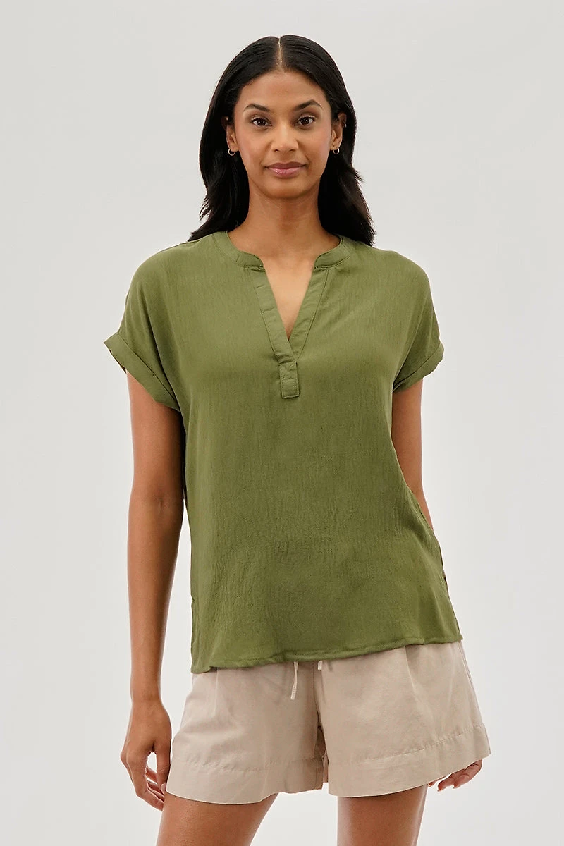 Stylexchange Vintage V-Neck Short Sleeve Blouse