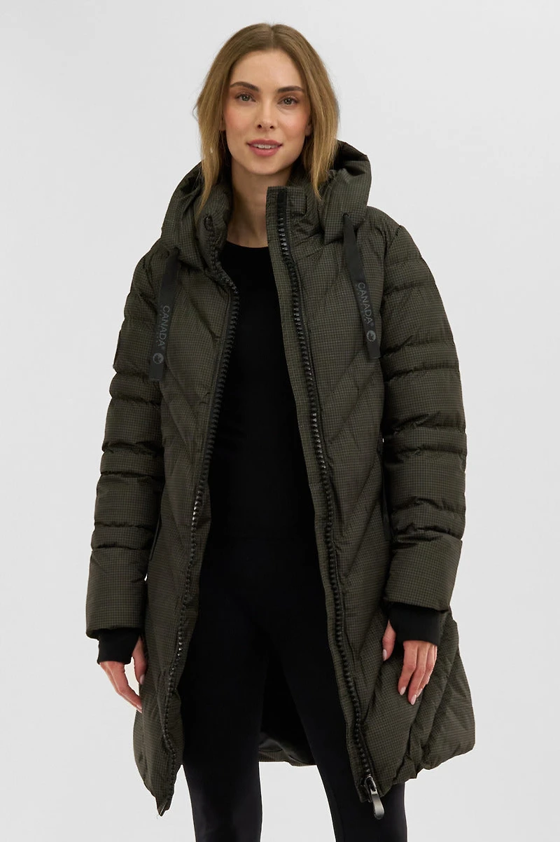 Canada Weather Gear Chevron Quilted Long Parka Jacket