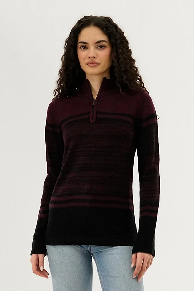 Canada Weather Gear Half Zip Pullover Sweater - Burgundy
