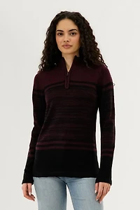 Canada Weather Gear Half Zip Pullover Sweater - Burgundy