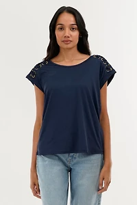 International INC Company Shoulder Lace Up Tee