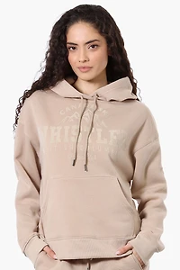 Fahrenheit Oversized Whistler Print Hoodie - Beige