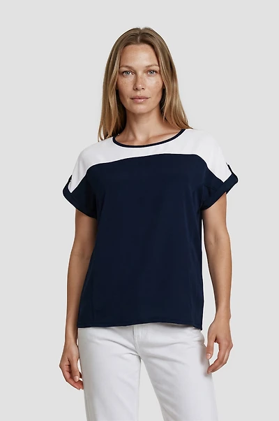 Contrast Tee - Navy