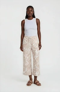 Printed Wide Leg Capris